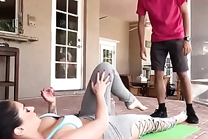 Stepmom seducing him with yoga exercise