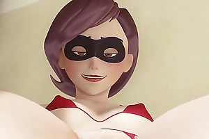 Helen Parr (The Incredibles) cunnilingus for her shaved pussy after hard workday to supreme moment and ripple greater than my face