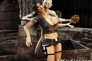 3D Zombie Copulates Lara Croft!