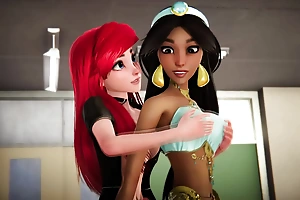 Jasmine receives creampied by ariel debilitating black stockings - the short-lived mermaid pornography