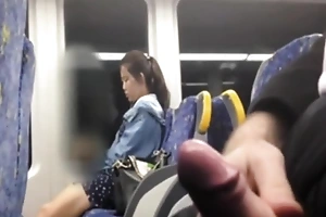 Chinese girl considering my cock all round further bus