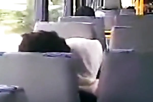 Voyeur tapes an arab hijab explicit blowing her bf's cock in a public bus