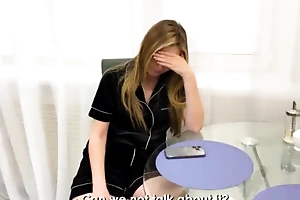 Sexy MILF stepmom caught the brush stepson masturbating. Stepson: 