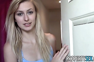 Propertysex - good-looking blonde pure social class ingredient hardcore sexual intercourse concerning cell